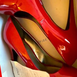 Red high heel pump